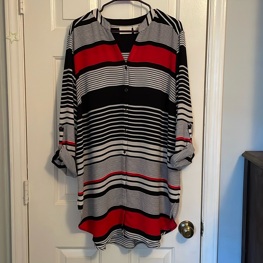 Chico’s Long Stripe Blouse